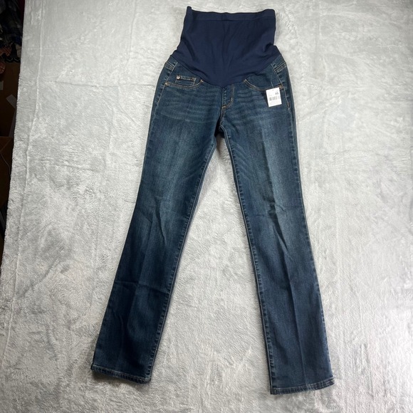 Indigo Blue Denim - Indigo Blue Maternity Straight Leg Jeans Secret Fit Belly Dark Wash XS NWT
